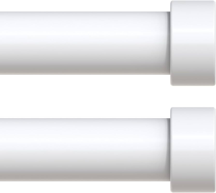 VOIIY 2 Pack Curtain Rods for Windows 48 to 84 Inch(4-7 Feet),White 1'' Diameter Drapery Rods wit... | Amazon (US)
