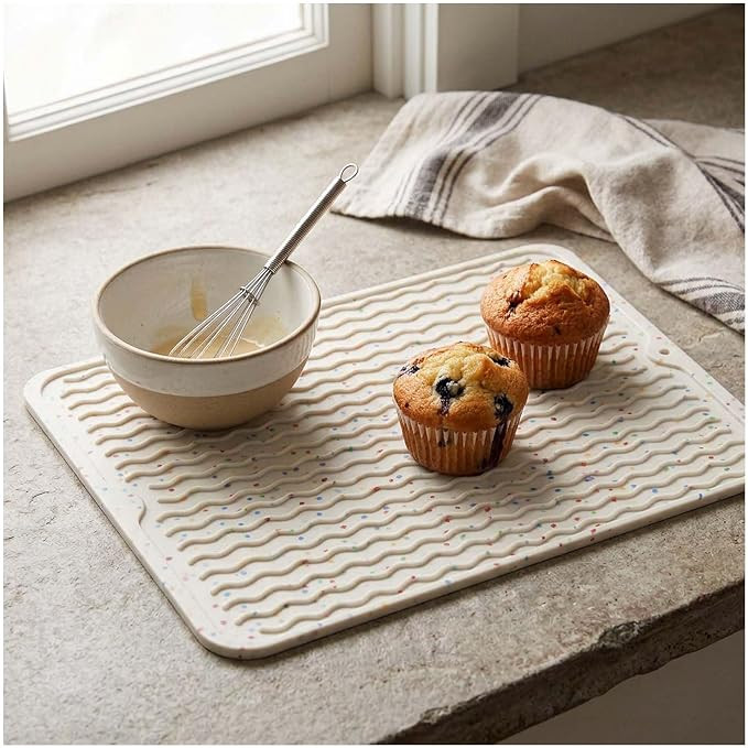 2 Pack Caketime Silicone Dish Drying Mat for Kitchen Counter Foldable Silicone Drying Mat for Dis... | Amazon (US)