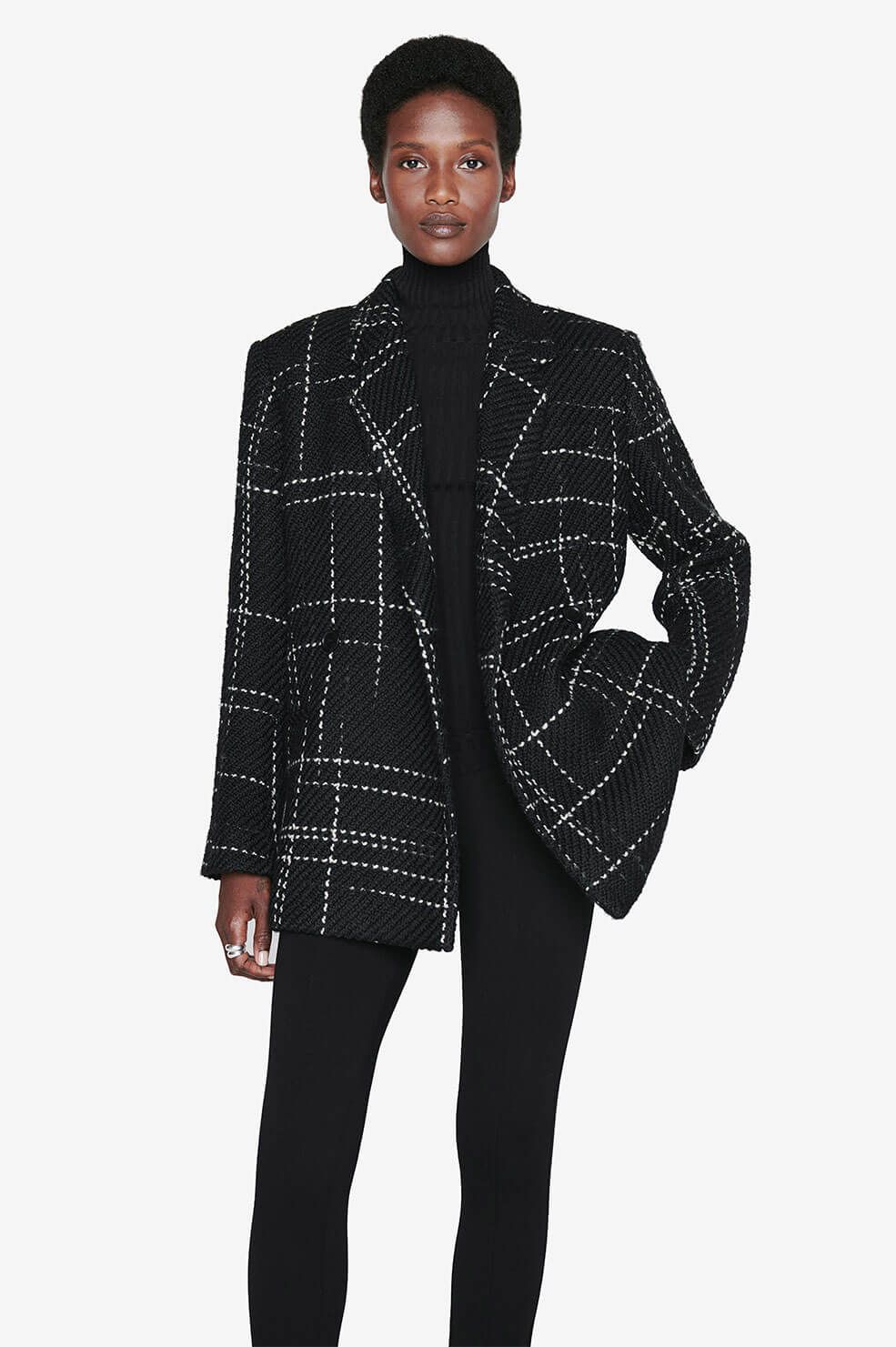 Kaia Blazer - Black Plaid | Anine Bing