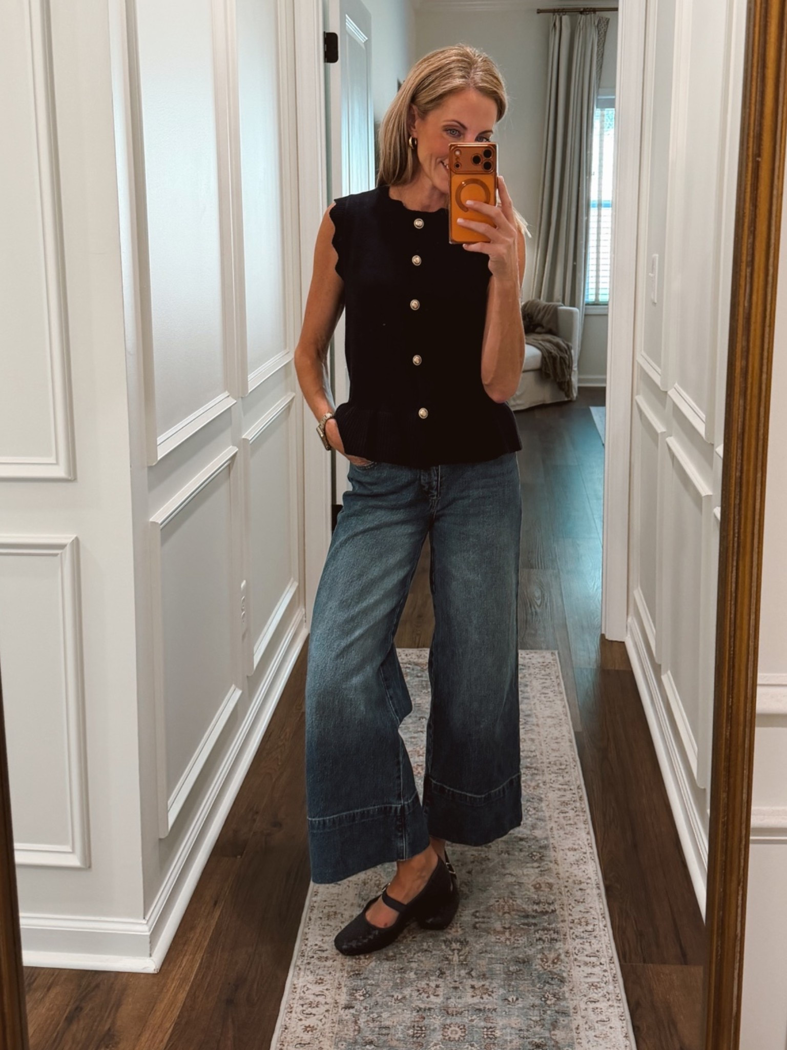 Free Assembly high-rise wide leg denim size 0 under $32.