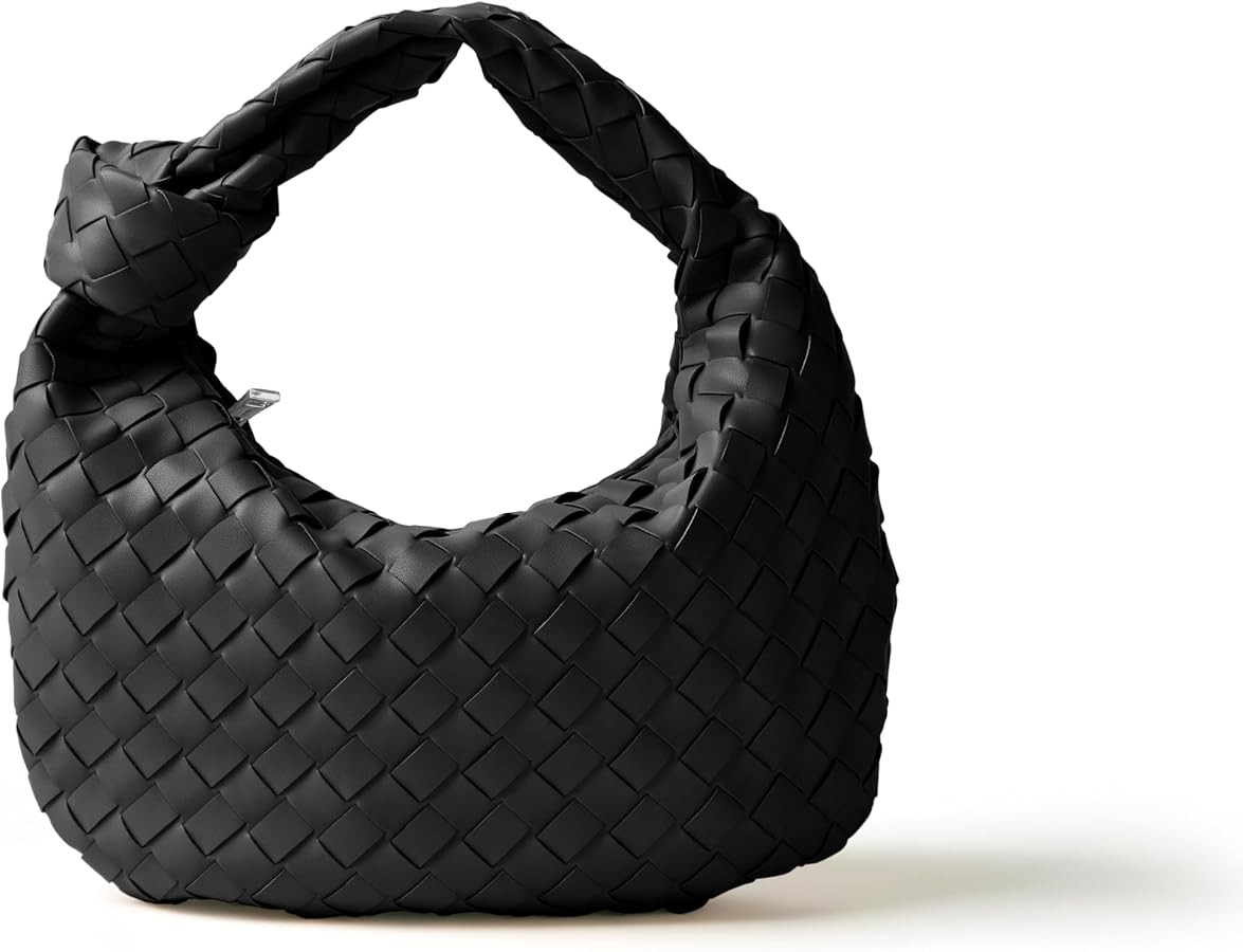 Woven Handbags for Women, Hobo Bags for Women, Fashion Knotted Small Top Handle Purse Clutch, Sof... | Amazon (US)