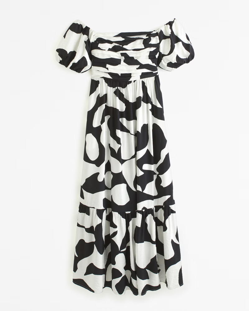 Women's The A&F Emerson Off-The-Shoulder Maxi Dress | Women's Dresses & Jumpsuits | Abercrombie.c... | Abercrombie & Fitch (US)