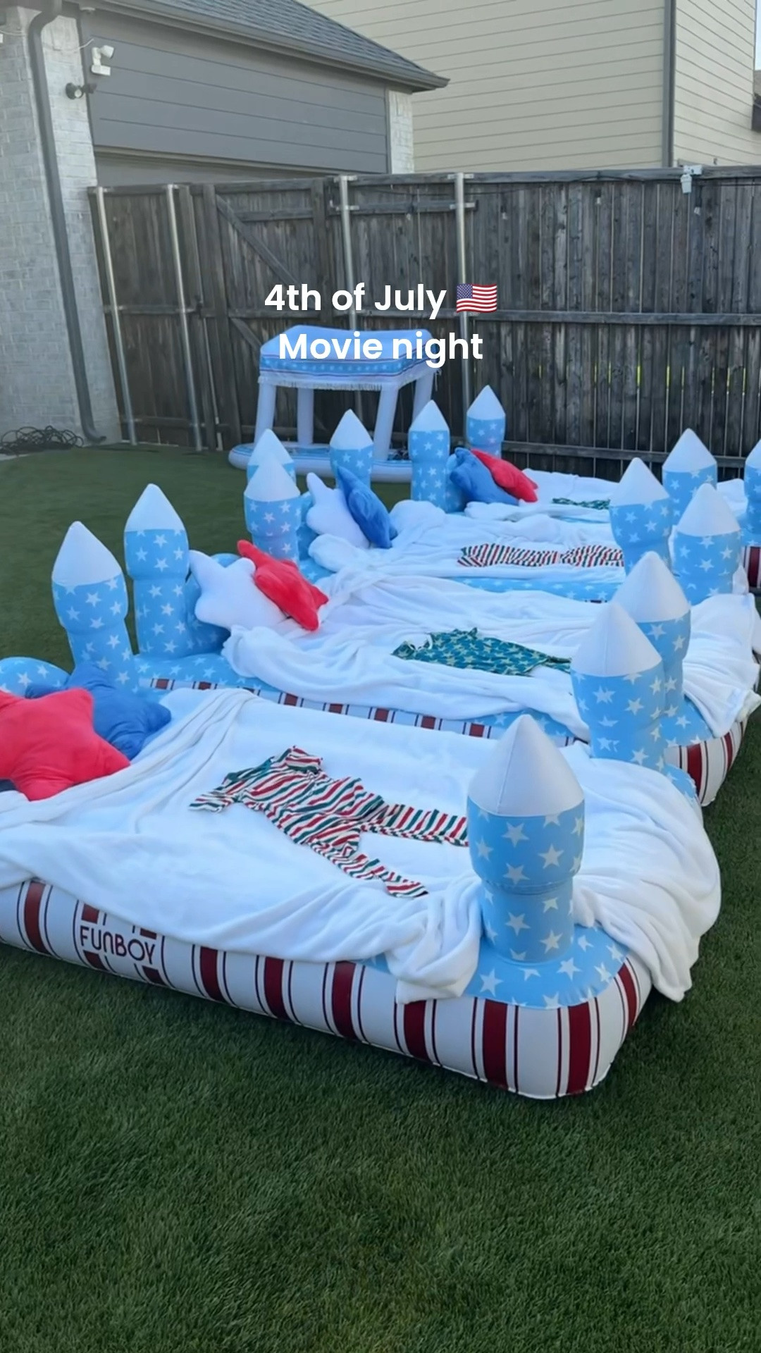 This might be our favorite summer family tradition yet 🇺🇸🍿⚾️

We turned our backyard into an outdoor movie night for the 4th of July, and the kids were obsessed. From the inflatable movie screen to the patriotic bounce houses and cozy movie-night setup, it was such a fun way to spend time together without leaving home.

Linked everything you need to recreate this family-friendly setup for your own backyard this summer! ❤️🤍💙

#LTKFamily #LTKSummer #LTKHome #BackyardFun #FourthOfJu

#LTKdayinmylife #LTKmomlife #LTKSeasonal
