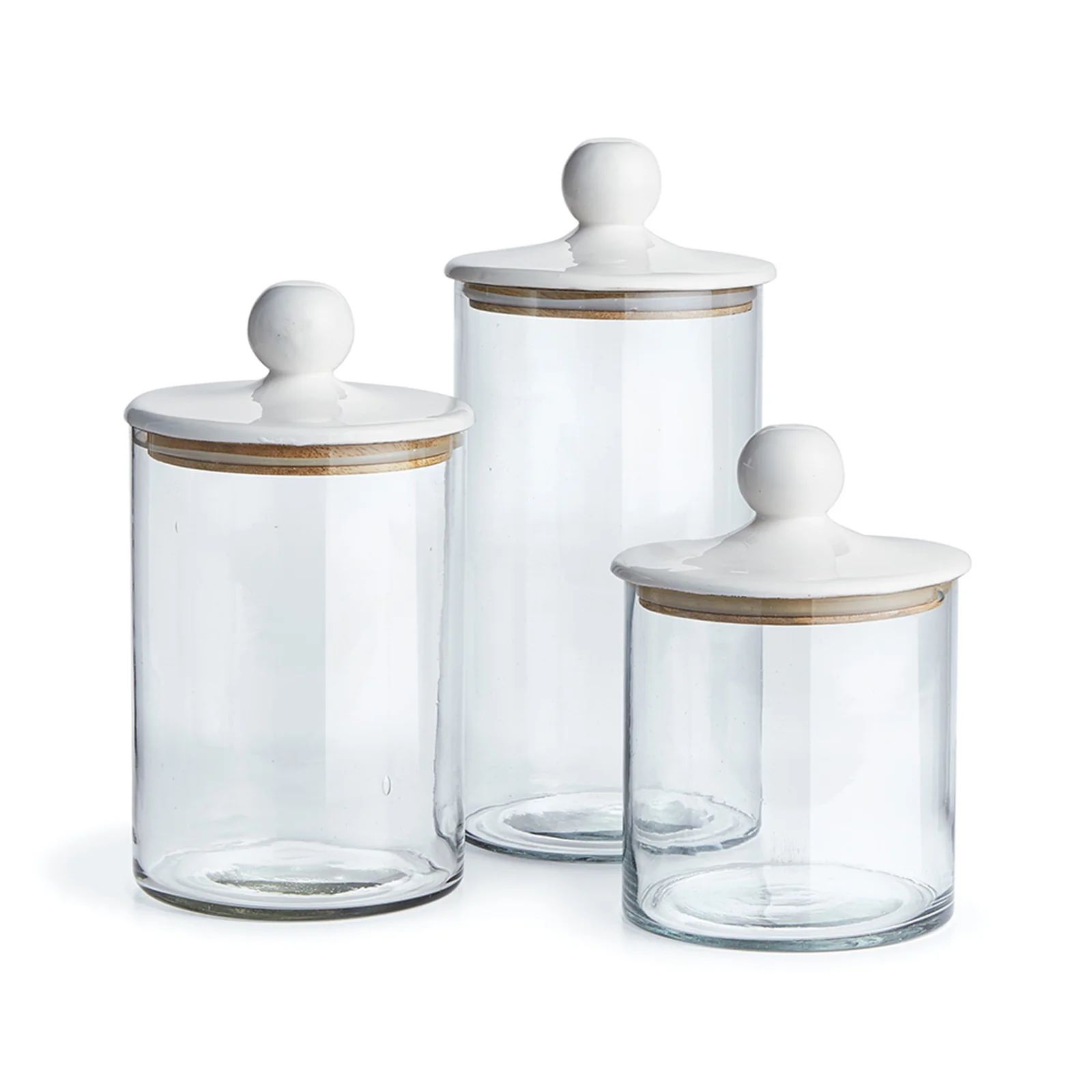 Glass Canisters With White Lids | Brooke and Lou