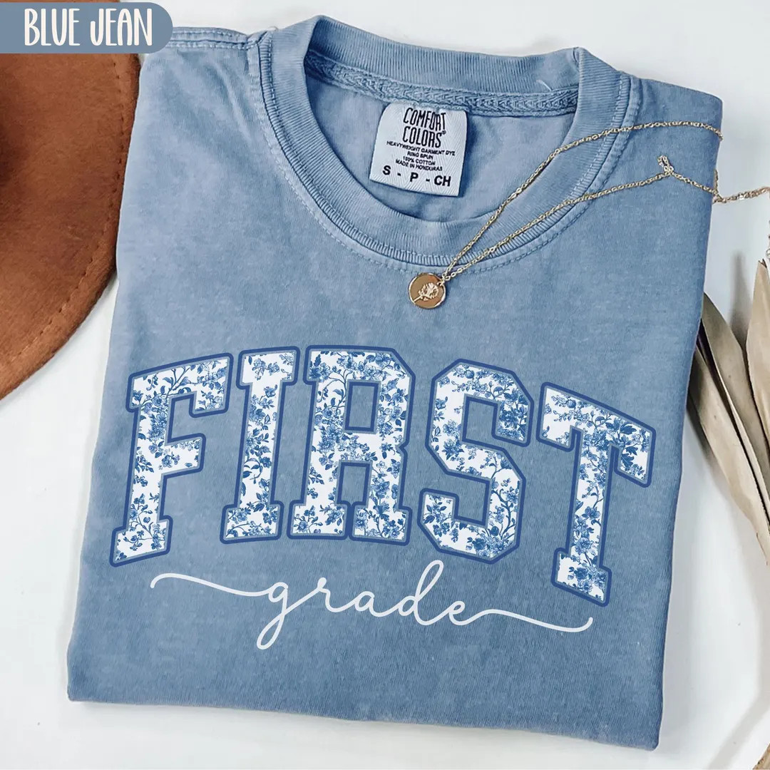 Comfort Colors® First Grade Teacher Shirt, Toile De Jouy 1st Grade Tshirt, First Grade Teacher A... | Etsy (US)