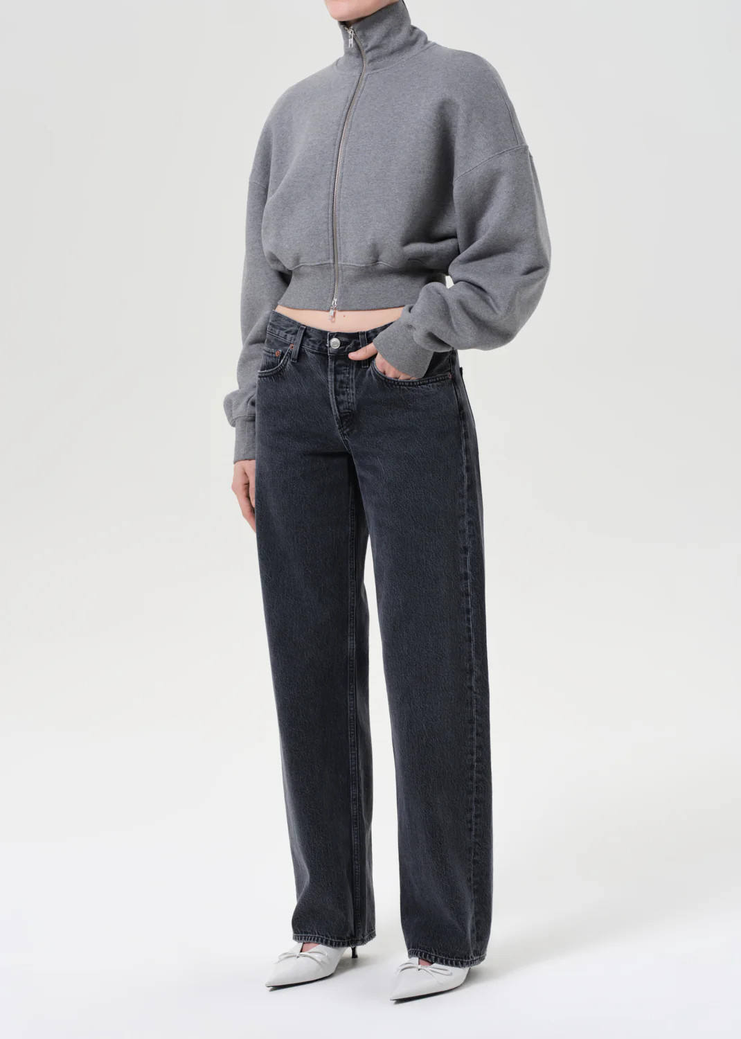 Darby Zip Up in Grey Heather | AGOLDE