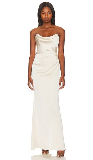 Taylor Gown in Stone | White Gown Formal Gown Formal Gowns Bridal Gown Strapless Gown | Revolve Clothing (Global)