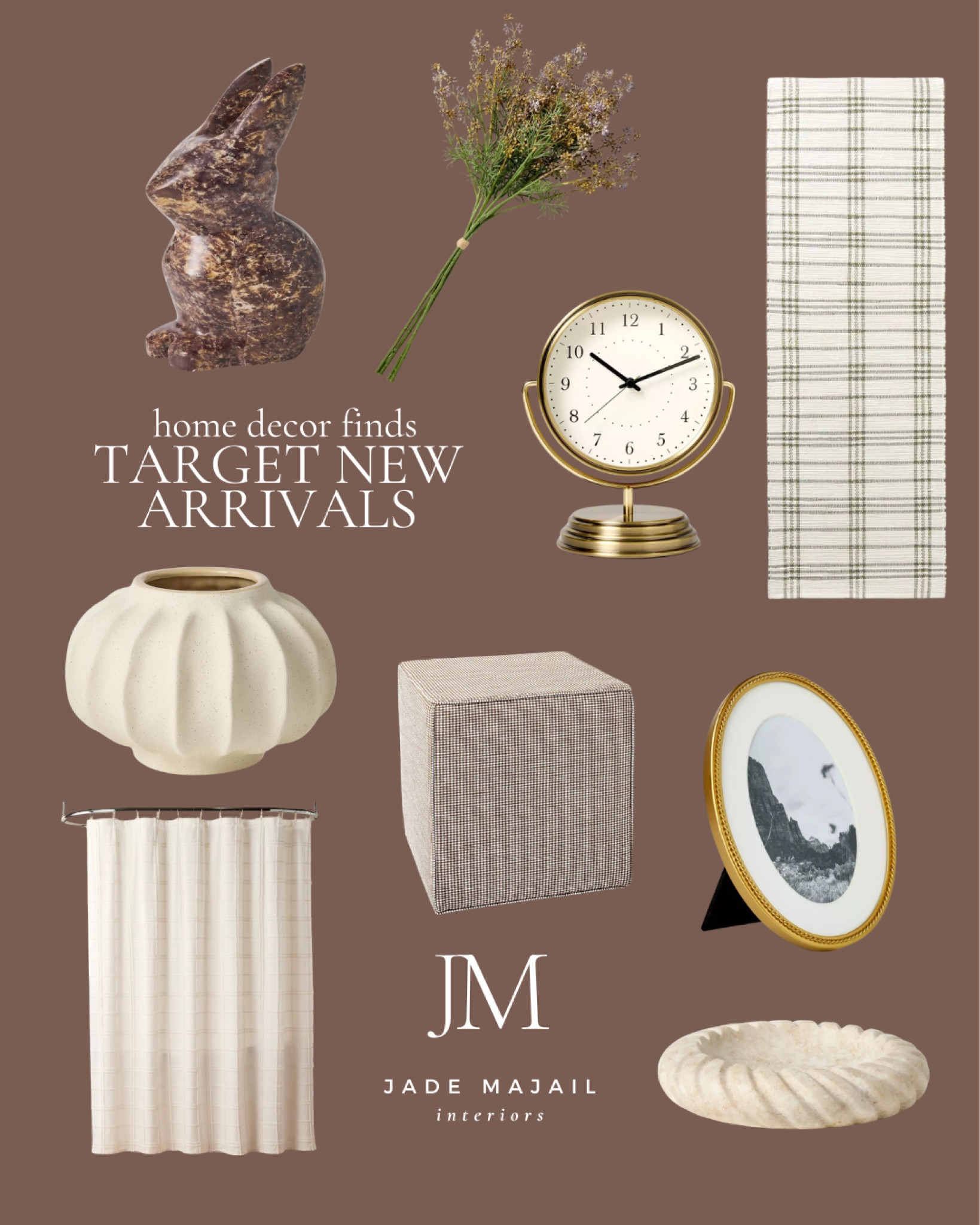 Target New Arrivals - Home Decor Finds 😍✨

Plaid runner, shower curtain l, oval picture frame, Easter decor, analog clock, spring floral stems, cube ottoman, marble tray

#LTKHome #LTKStyleTip #LTKFindsUnder50