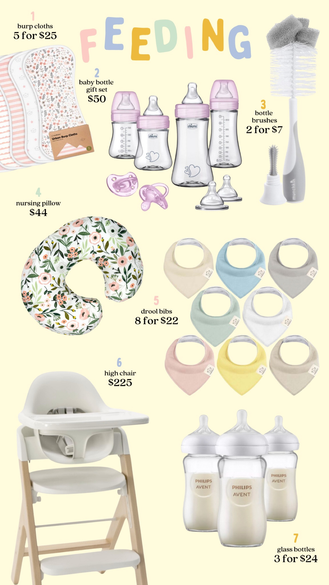BABY REGISTRY: bottles, bibs, accessories and high chair 

#LTKBump #LTKFamily #LTKBaby