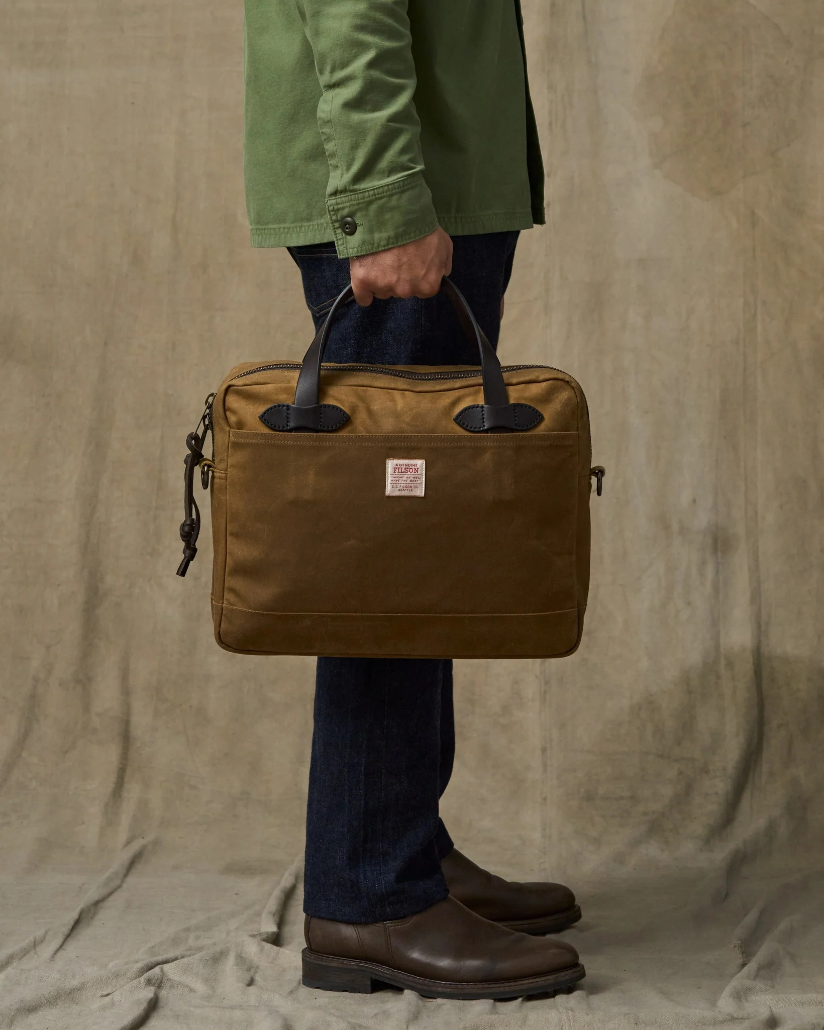 Tin Cloth Compact Briefcase - Dark Tan | Filson | Filson