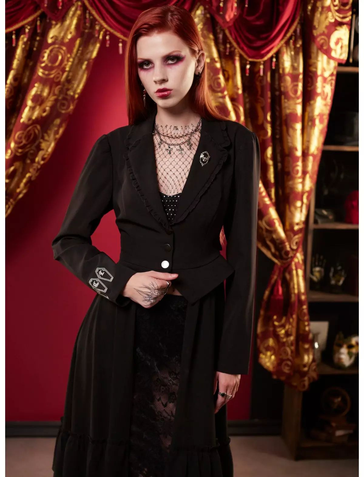 Interview With The Vampire Coffins Girls Peplum Waistcoat | Hot Topic | Hot Topic
