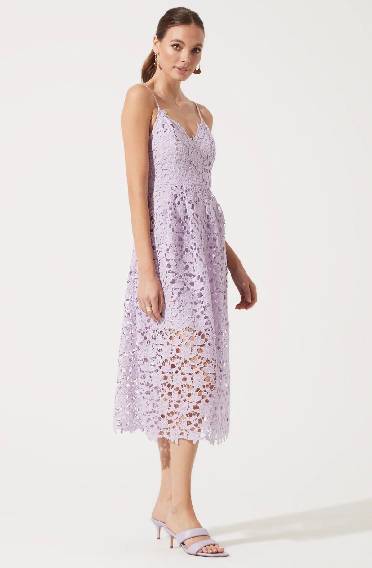 Lace A Line Midi Dress | ASTR The Label (US)