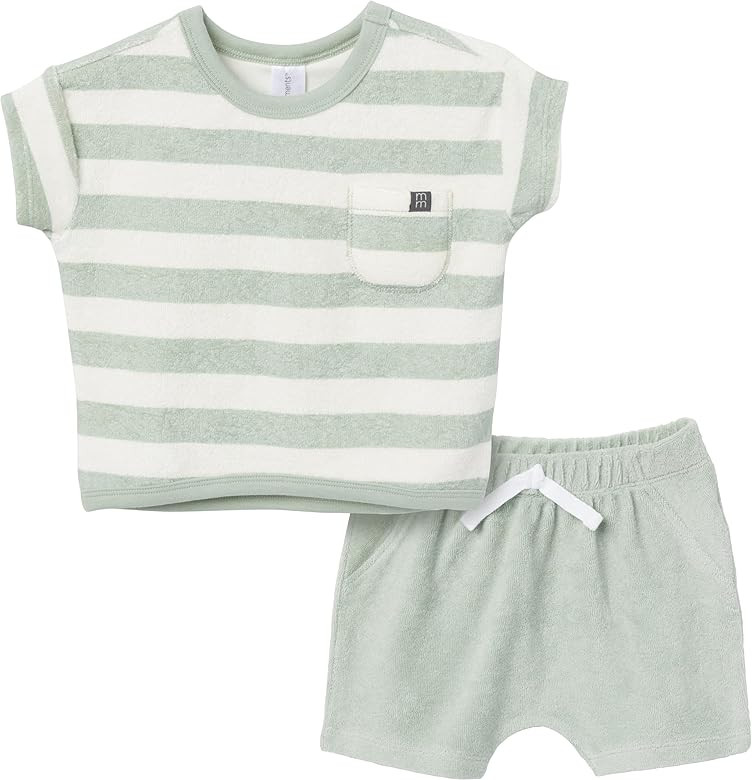 Modern Moments by Gerber Baby Boys' 2-Piece Knit Terry Shirt and Short | Amazon (US)