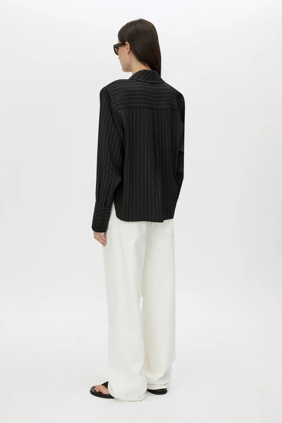 Varda Boxy Shirt in Black and Cream Stripe - CAMILLA AND MARC® C&M | CAMILLA AND MARC (ANZ)