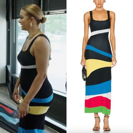 Robyn Dixon’s Multicolor Striped Maxi Dress 