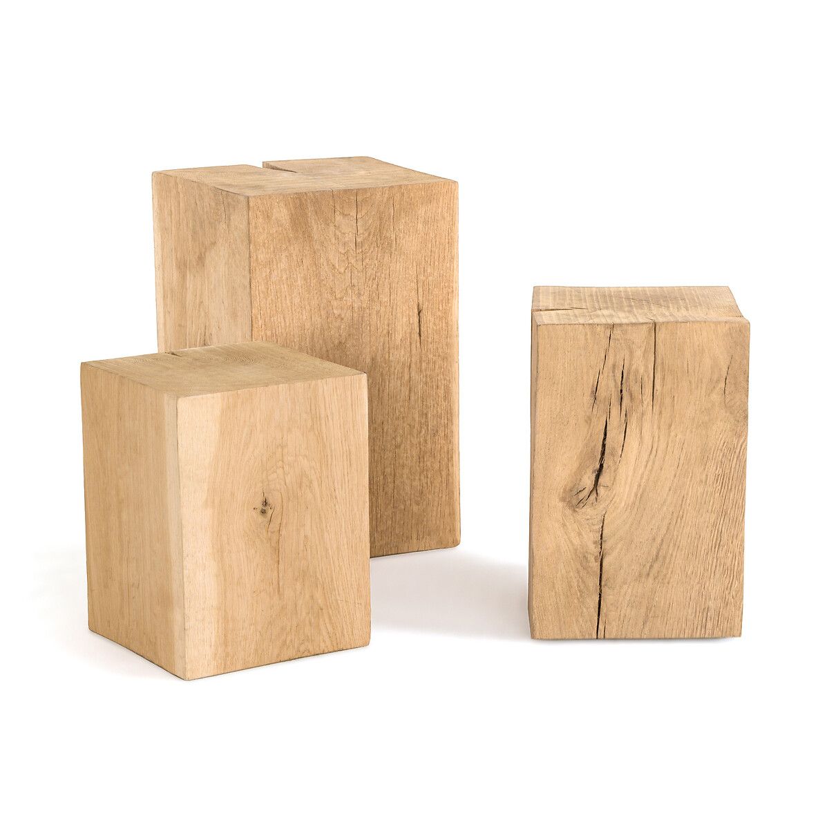 Merlin Solid Oak Block Side Table | La Redoute (UK)