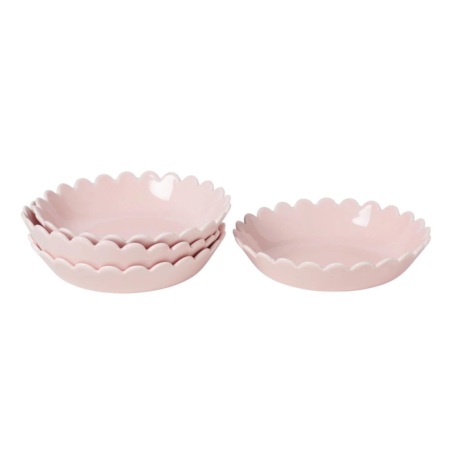 Pink Scallop Bowls – Set of 4 | In the Roundhouse