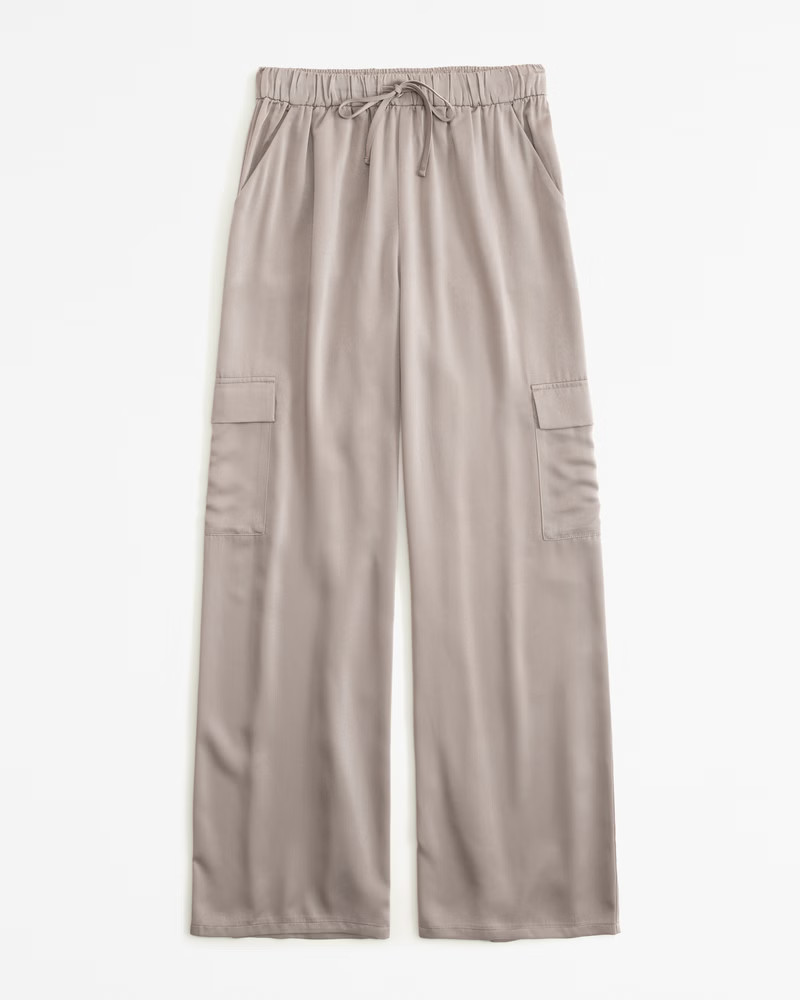 Lounge Satin Wide Leg Pant | Abercrombie & Fitch (US)