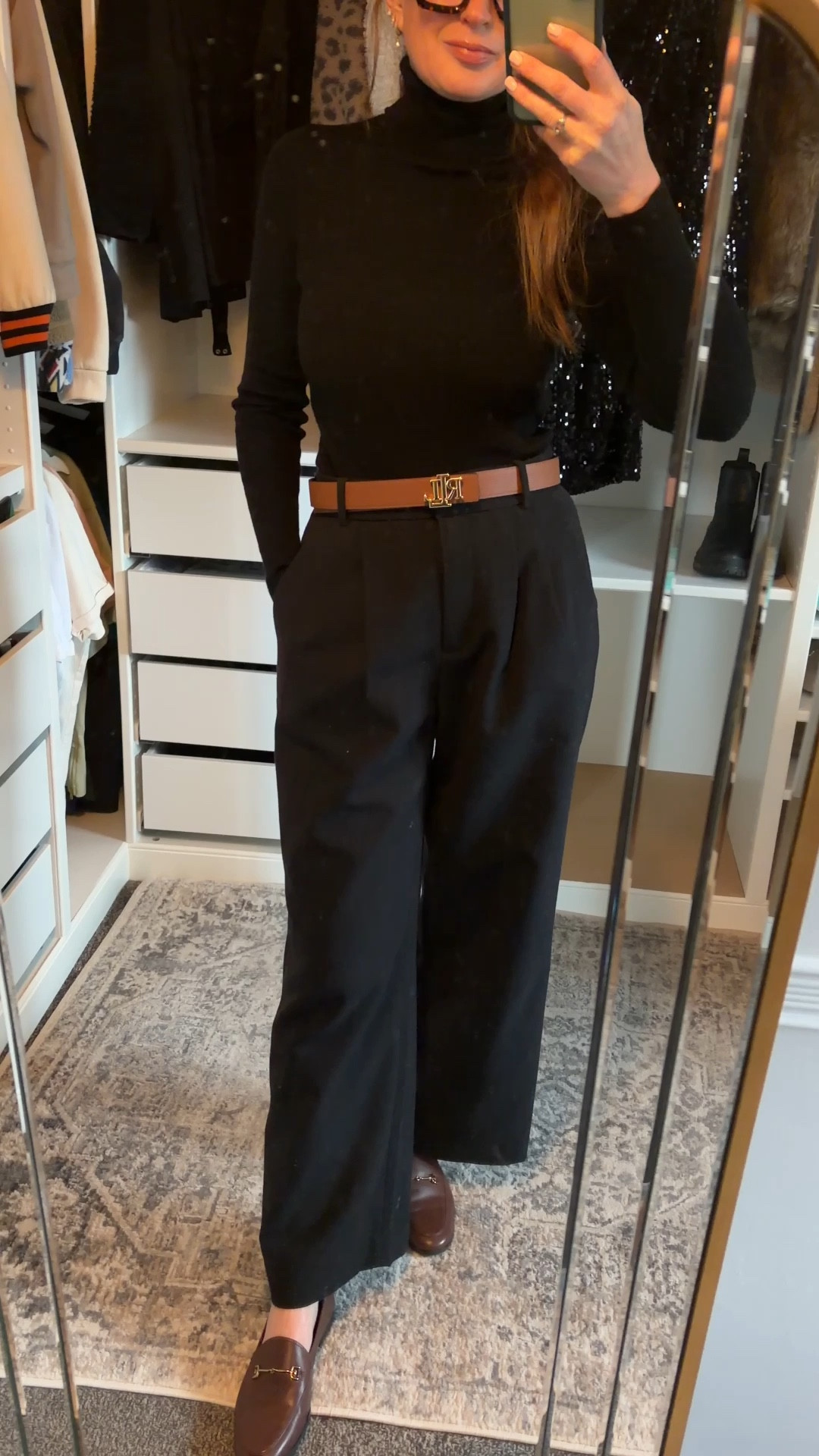 Proof that comfy can still be workwear 🤎 Black Abercrombie Sloane trousers (my go-to), ribbed roll neck, brown loafers + my Ralph Lauren reversible belt switched to tan to break up the black. Easy, elevated, office-ready. usiness casual outfit, classic workwear, loafers work outfit, quiet luxury style, elevated basics, office chic, winter capsule wardrobe, business casual workwear, business workwear

#LTKuk #LTKwinter #LTKworkwear
