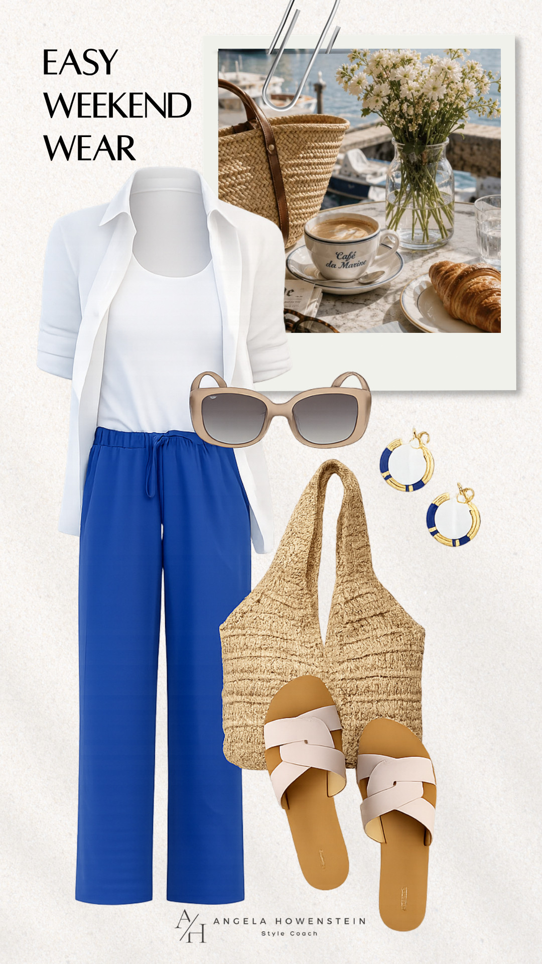 Easy weekend style starts with comfortable basics you’ll wear on repeat. These vibrant blue linen pants paired with a white tank, lightweight button-down, woven tote, and slide sandals create an effortlessly polished look for brunch, vacation, or running errands.

👩‍💻 LTK PRO TIPS
❤️ Heart = Support my posts ;-)
🔖 Save = Get sale & restock alerts for the things you love!
📋 Lists = Keep favorites organized (List ideas: Christmas, Birthdays, and Vacations!)
📲 Share = Send lists and products to a friend (or your daughters like me).
💬 Comment = Ask me anything, and I’ll answer. ;-) 

 #LTKootd #LTKSeasonal #LTKOver40