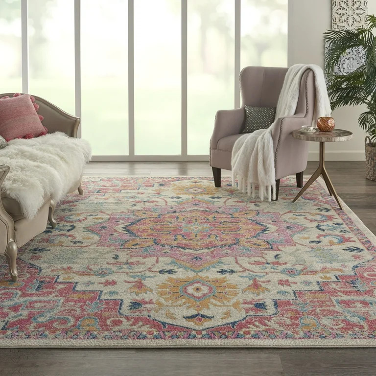 Nourison Passion Bohemian Ivory/Pink 8' x 10' Area Rug, (8x10) | Walmart (US)