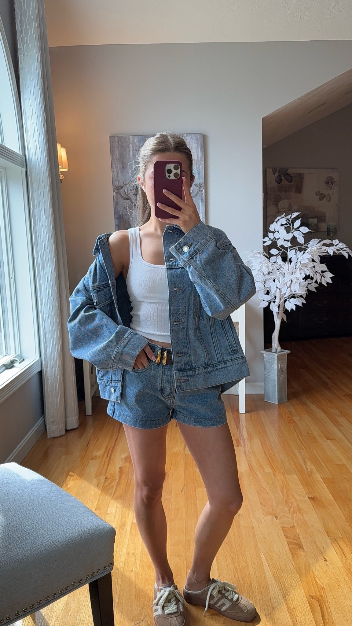 wearing a xs in shorts and xs/s in jean jacket

#LTKootd #LTKU #LTKSeasonal