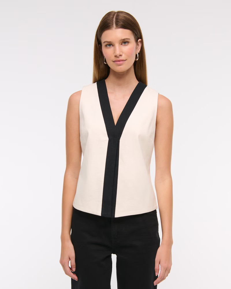 Women's Linen-Blend Vest | Women's New Arrivals | Abercrombie.com | Abercrombie & Fitch (US)