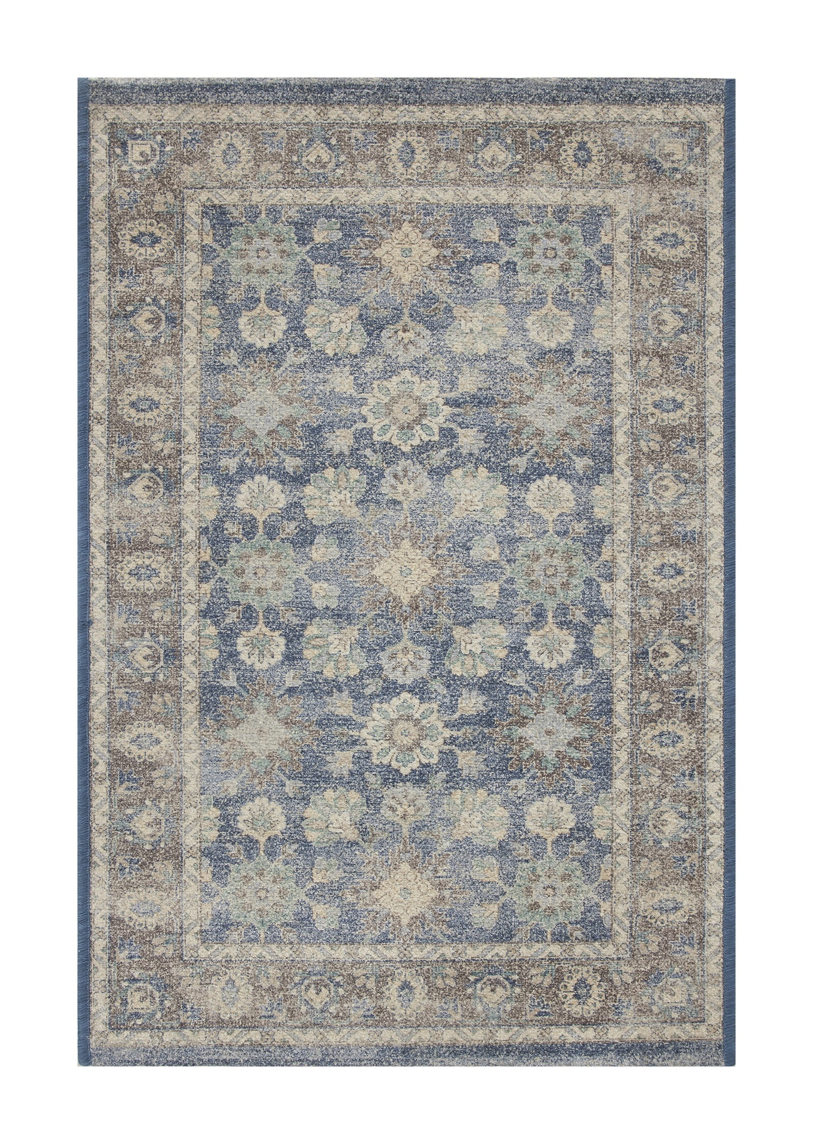 Better Homes & Gardens Blue Floral Indoor 24" x 36" Accent Rug | Walmart (US)