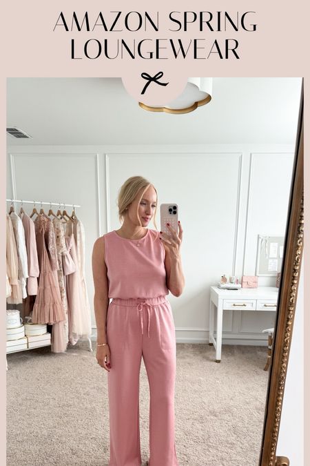 Love the color of this Amazon jumsuit! I reach for it often working from home! Would also be a great travel outfit! Wearing size small. Lounge outfits // athleisure // work from home outfits // casual outfits // comfortable outfits // spring outfits // Amazon jumpsuits // Amazon finds // Amazon fashion 

#LTKFindsUnder50 #LTKSeasonal #LTKStyleTip