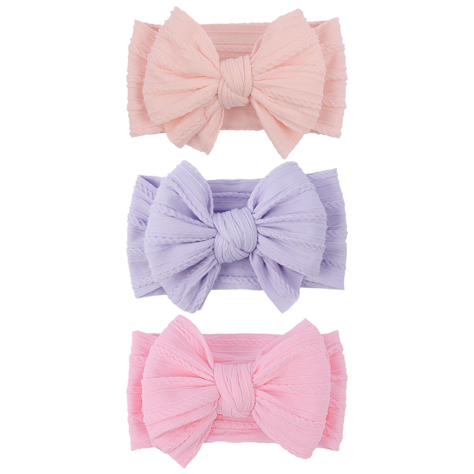 LemonSpace Handmade Baby Girls Headbands Soft Stretchy Nylon Hair Bands Hair Accessories with Bow... | Amazon (US)