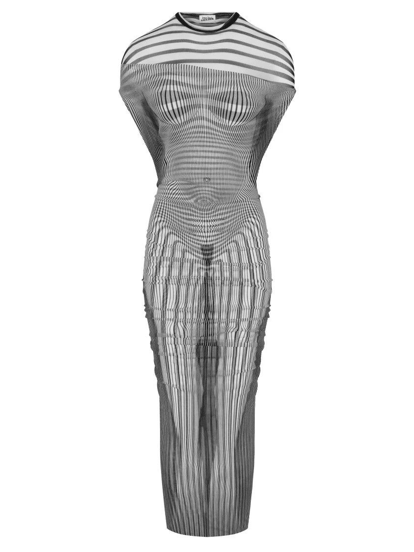 Transparent Striped Long Dress | Shop Simon
