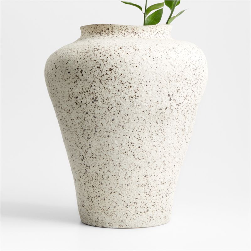 Poe White Volcanic Glaze Vase 16" | Crate & Barrel | Crate & Barrel