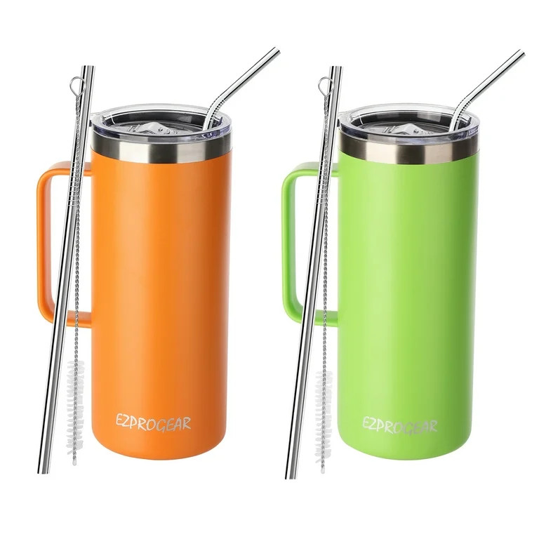 Ezprogear 32 oz 2 Pack Stainless Steel Coffee Mug Double Wall Vacuum Insulated Tumbler with Handl... | Walmart (US)