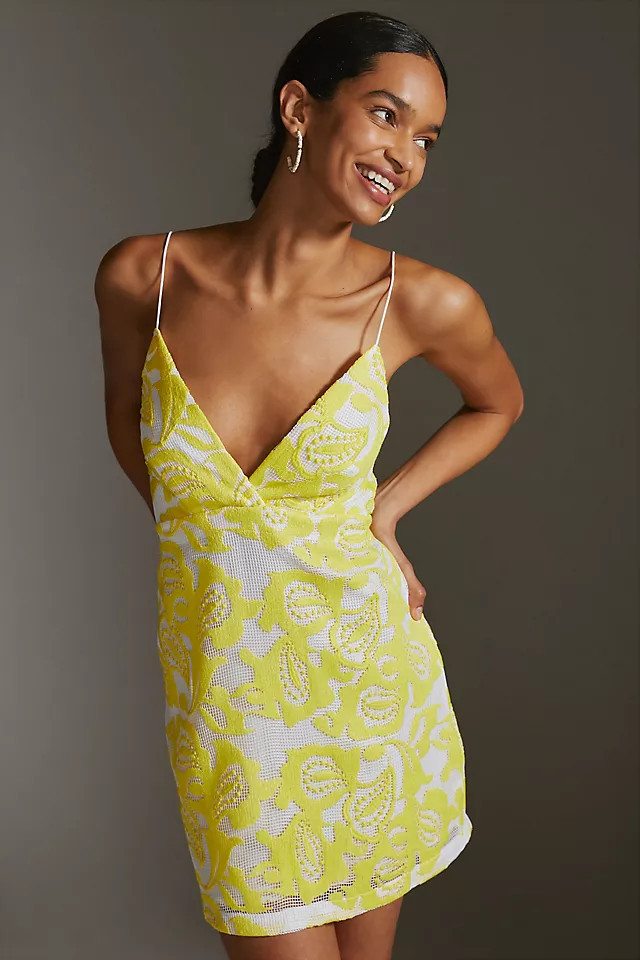 Maeve Strappy Lace Mini Dress | Anthropologie (US)