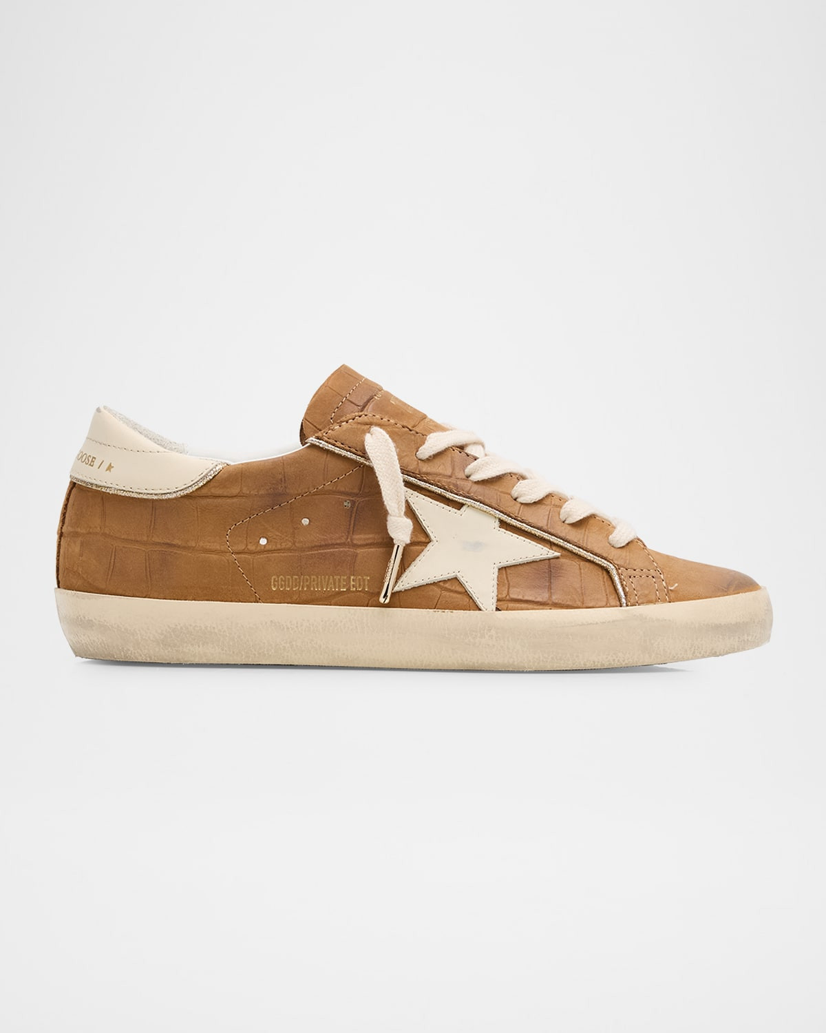 Super-Star Croco Leather Low-Top Sneakers | Neiman Marcus