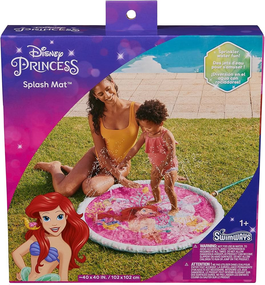 SwimWays Disney Princess Ariel Splash Mat, Kids Splash Pad & Outdoor Toys, Little Mermaid Party S... | Amazon (US)