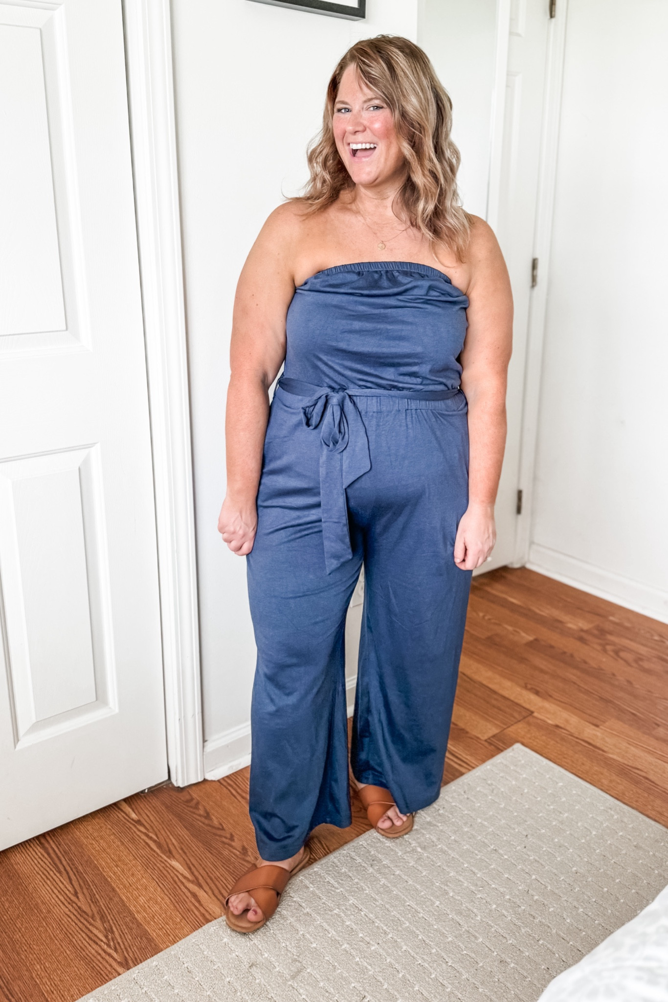 Comfy Amazon jumpsuit!  Fuller bust and petite friendly 🙌 wearing an XL

#LTKSeasonal #LTKSummerSales #LTKMidsize