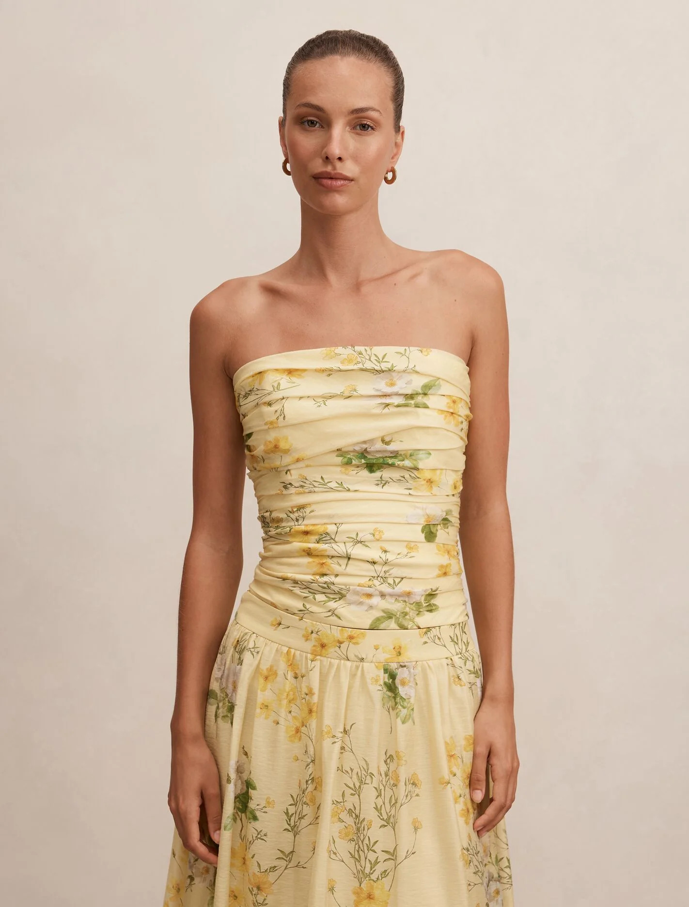 Yellow Strapless Top - Palmer Gathered - Size 0 to 12 - Womens Strapless Tops | Ever New US
