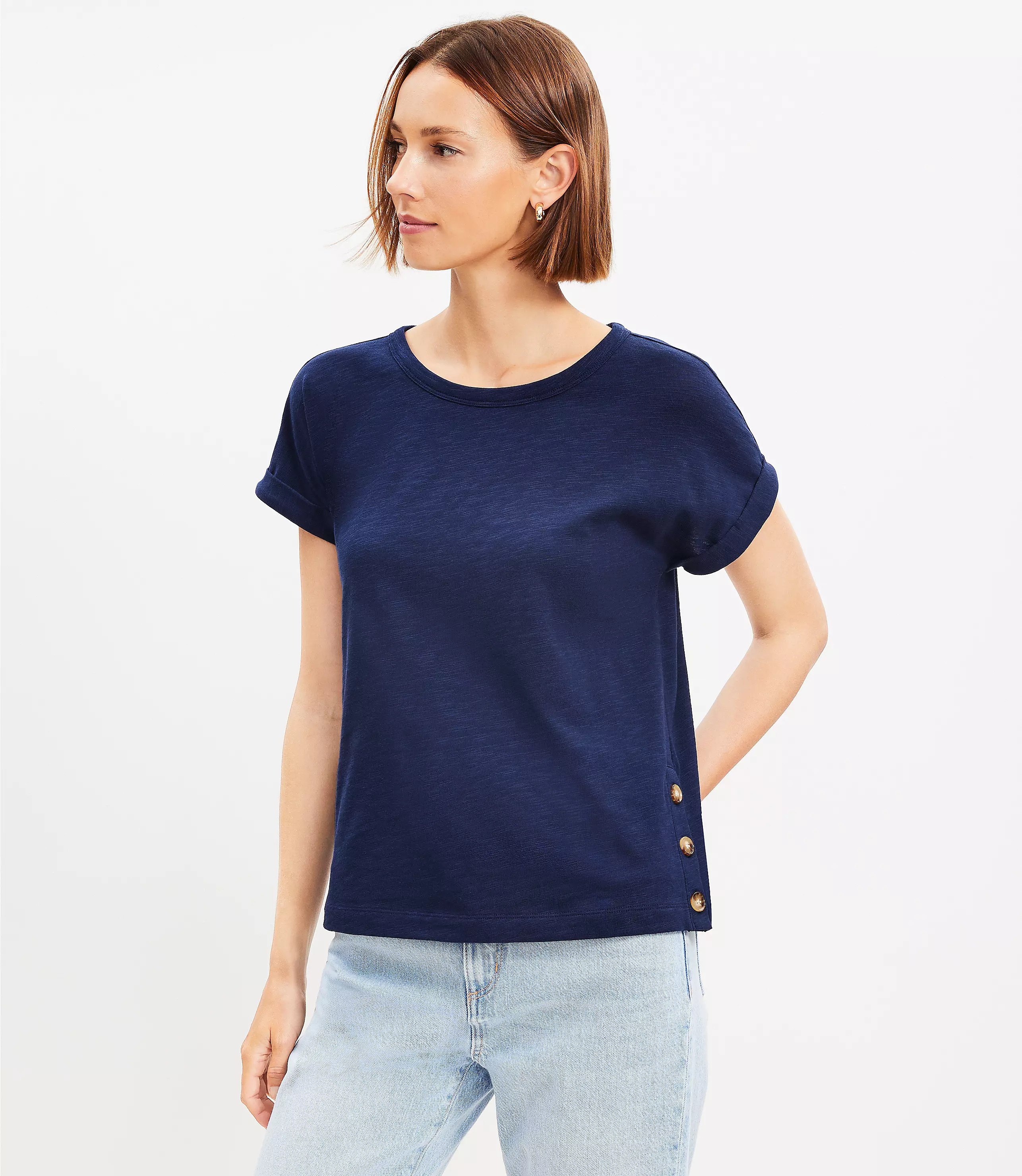 Side Button Tee | LOFT