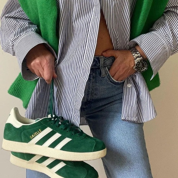NWT Adidas Originals Gazelle Dark Green/Cloud White | Poshmark