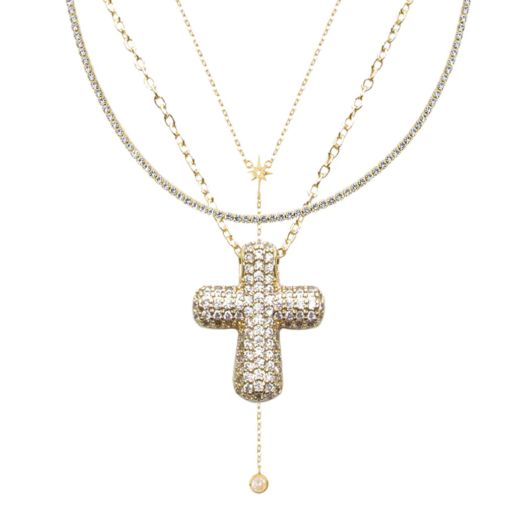 Icy Cross 3-Piece Necklace Bundle | Evry Jewels