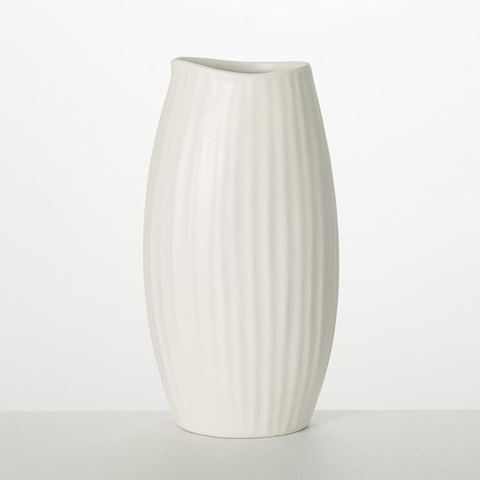 Sullivans Ceramic Textured White Vase, 9" Tall Flower Vase for Modern Home Décor, Minimalist Vas... | Amazon (US)