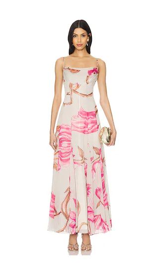 Maxi Dress in White & Pink | Pink Maxi Dress | Pink Wedding Guest Dress | Revolve Clothing (Global)
