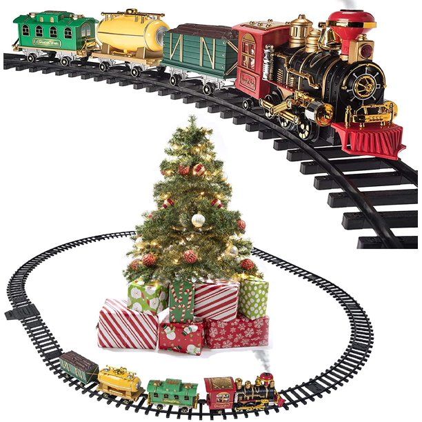 Prextex Christmas Train Set- Around The Christmas Tree with Real Smoke, Music & Lights - Walmart.... | Walmart (US)