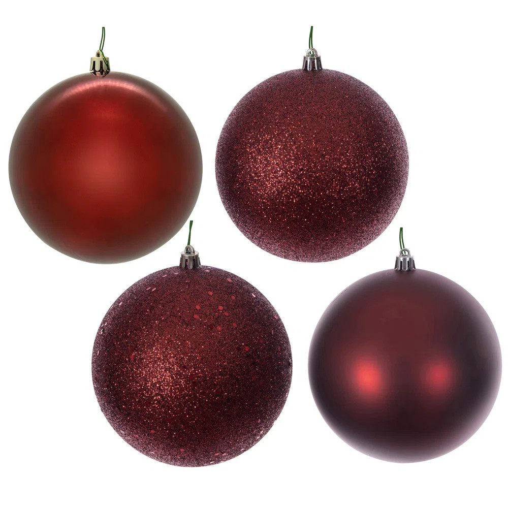 2.75" Crimson Red 4-Finish Ball Ornament Set. (Set of 20) | Wayfair North America