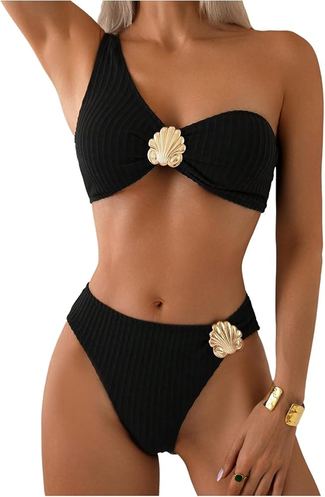 GORGLITTER Women's Strapless Thong Bikini Sets Summer Bow High Waisted String Swimsuits Bathing S... | Amazon (US)