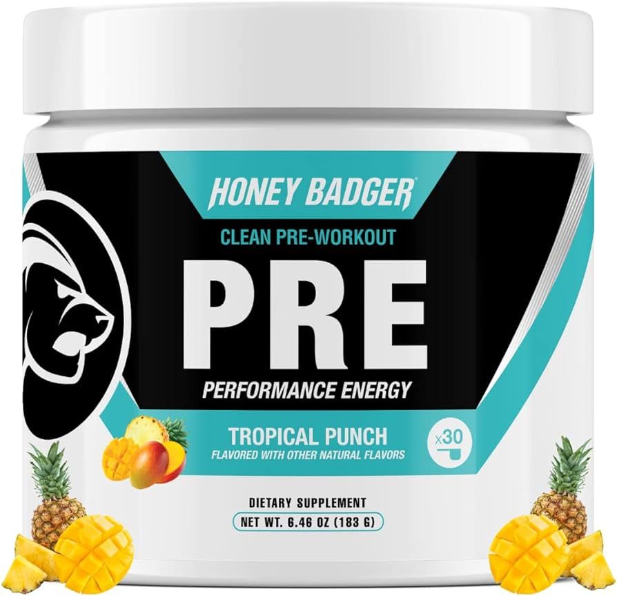 Honey Badger Pre Workout Powder, Keto Vegan Preworkout for Men & Women with Vitamin C for Immune ... | Amazon (US)