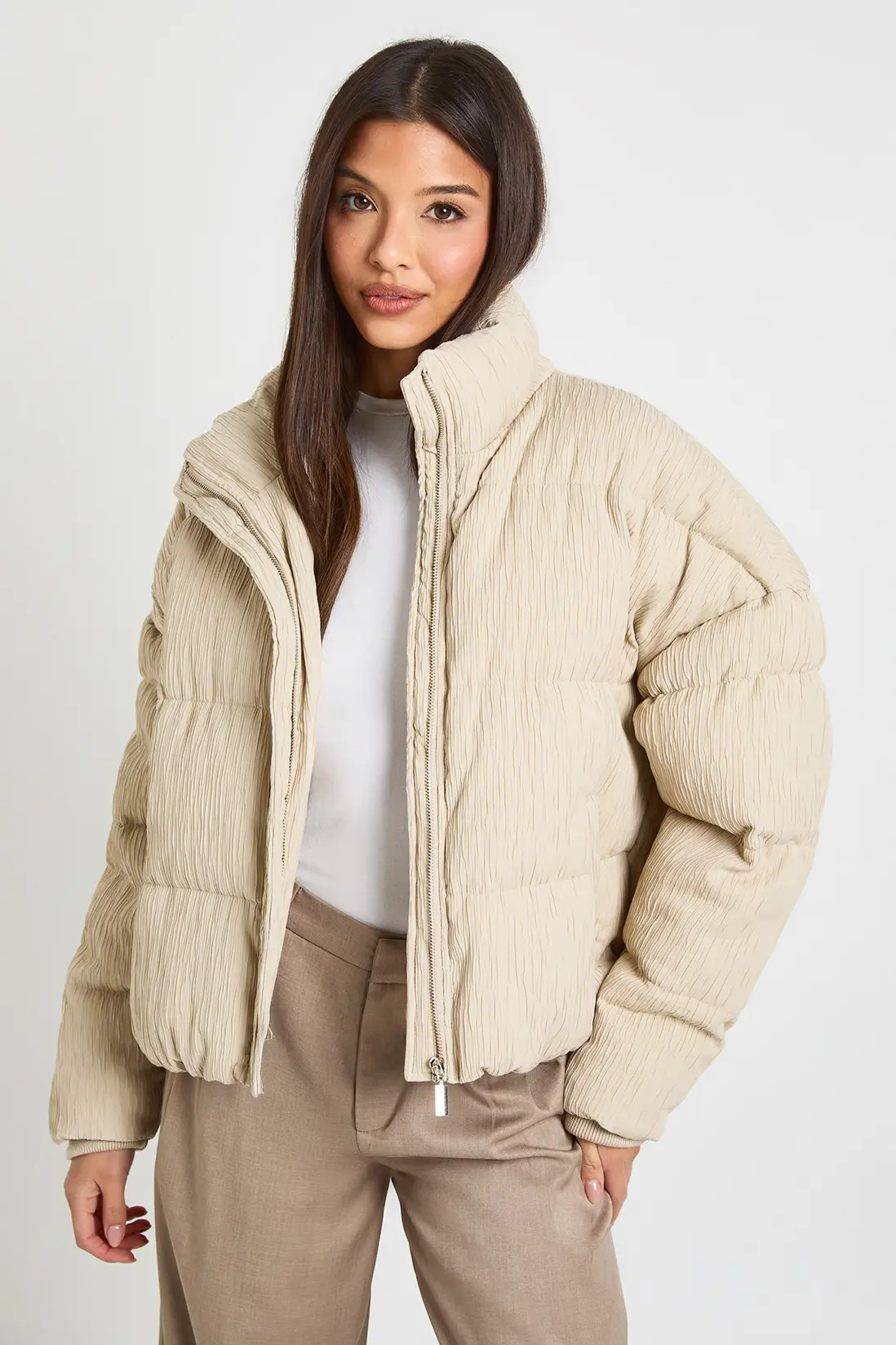 Textured Puffer Jacket | boohoo (US & Canada)
