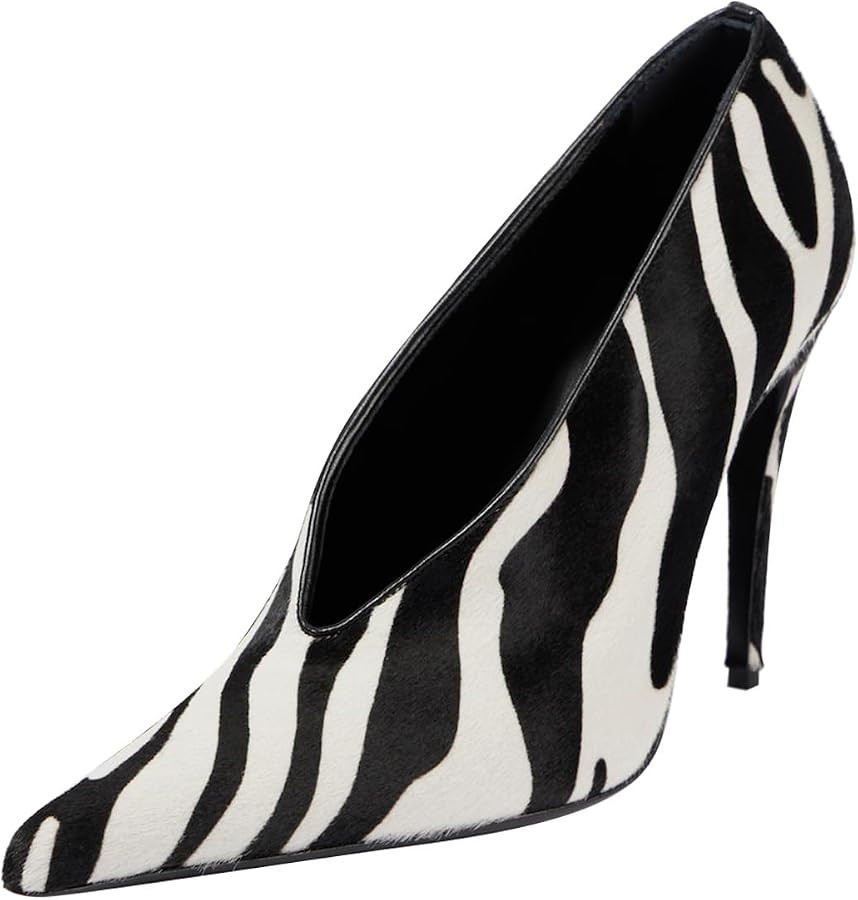 FOWT Women Pointed Toe Pumps Slip on Stiletto High Heels Office Formal Event Outfit Shoes Size 4-... | Amazon (US)