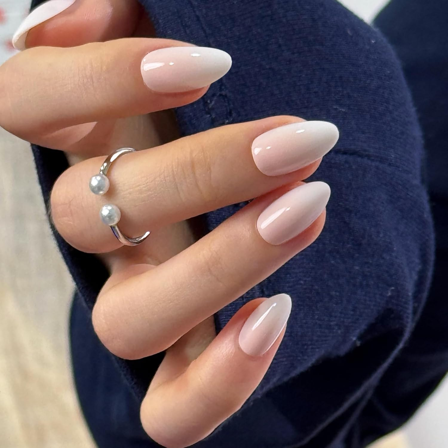 CurvLife Shrot Almond Press On Nails, Milky Veil White, Soft Gel | Amazon (US)